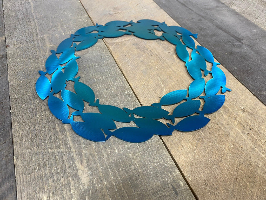 School of Fish Metal Wall Art – Coastal Beach & Pool House Decor - RMMDecor