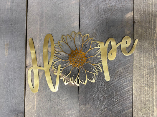 Hope Sunflower Metal Wall Art – Inspirational Home & Garden Decor - RMMDecor