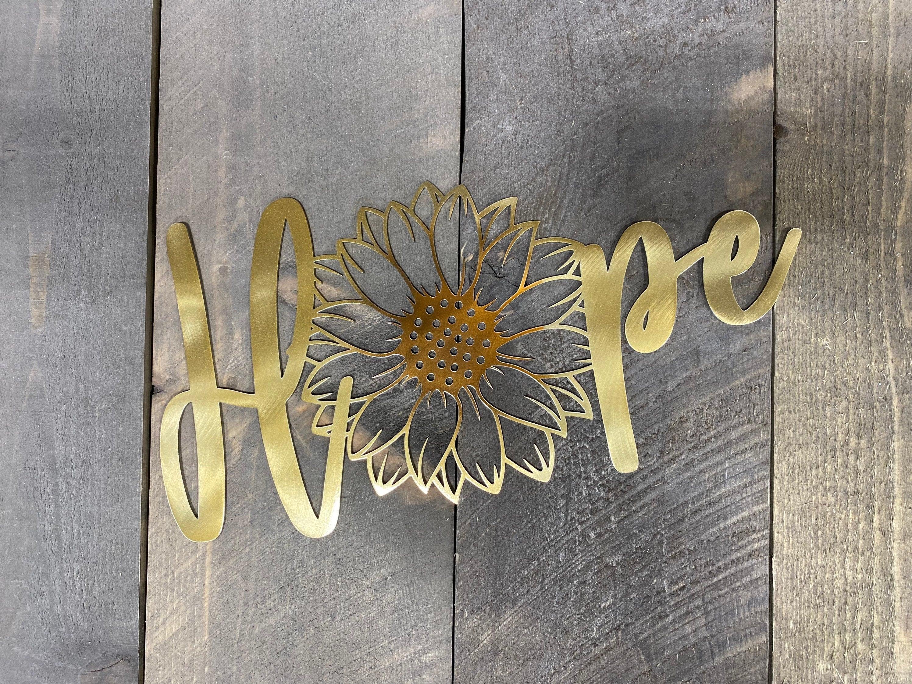 Faith Hope Love Sunflower Metal Wall Art Set – Inspirational Home & Garden Decor - RMMDecor