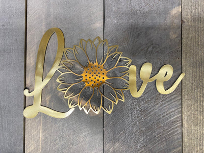Faith Hope Love Sunflower Metal Wall Art Set – Inspirational Home & Garden Decor - RMMDecor