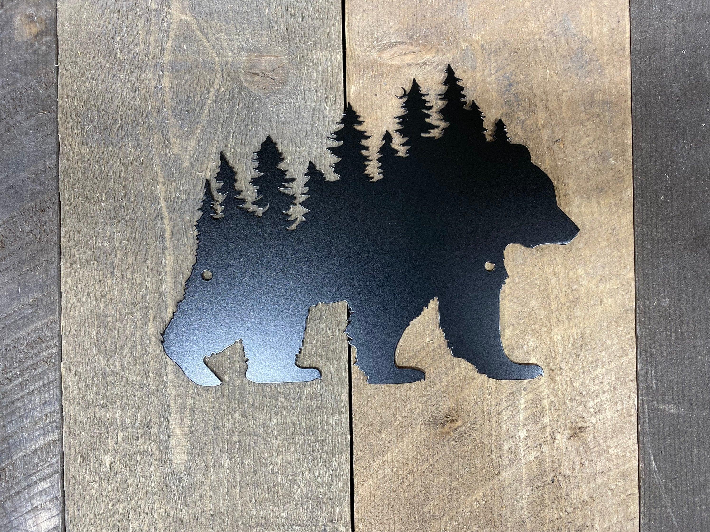 Bear Metal Wall Art – Rustic Wildlife Home & Cabin Decor - RMMDecor