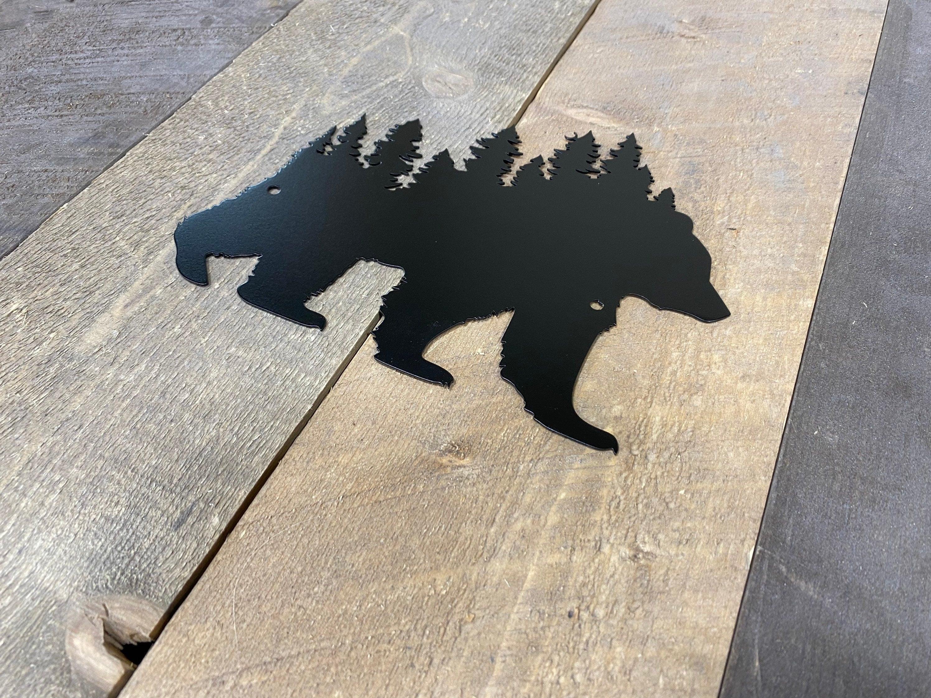 Bear Metal Wall Art – Rustic Wildlife Home & Cabin Decor - RMMDecor