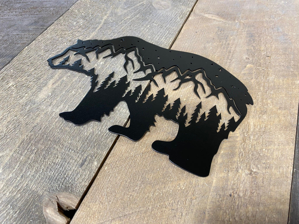 Bear Metal Wall Art – Rustic Cabin & Wildlife Decor - RMMDecor