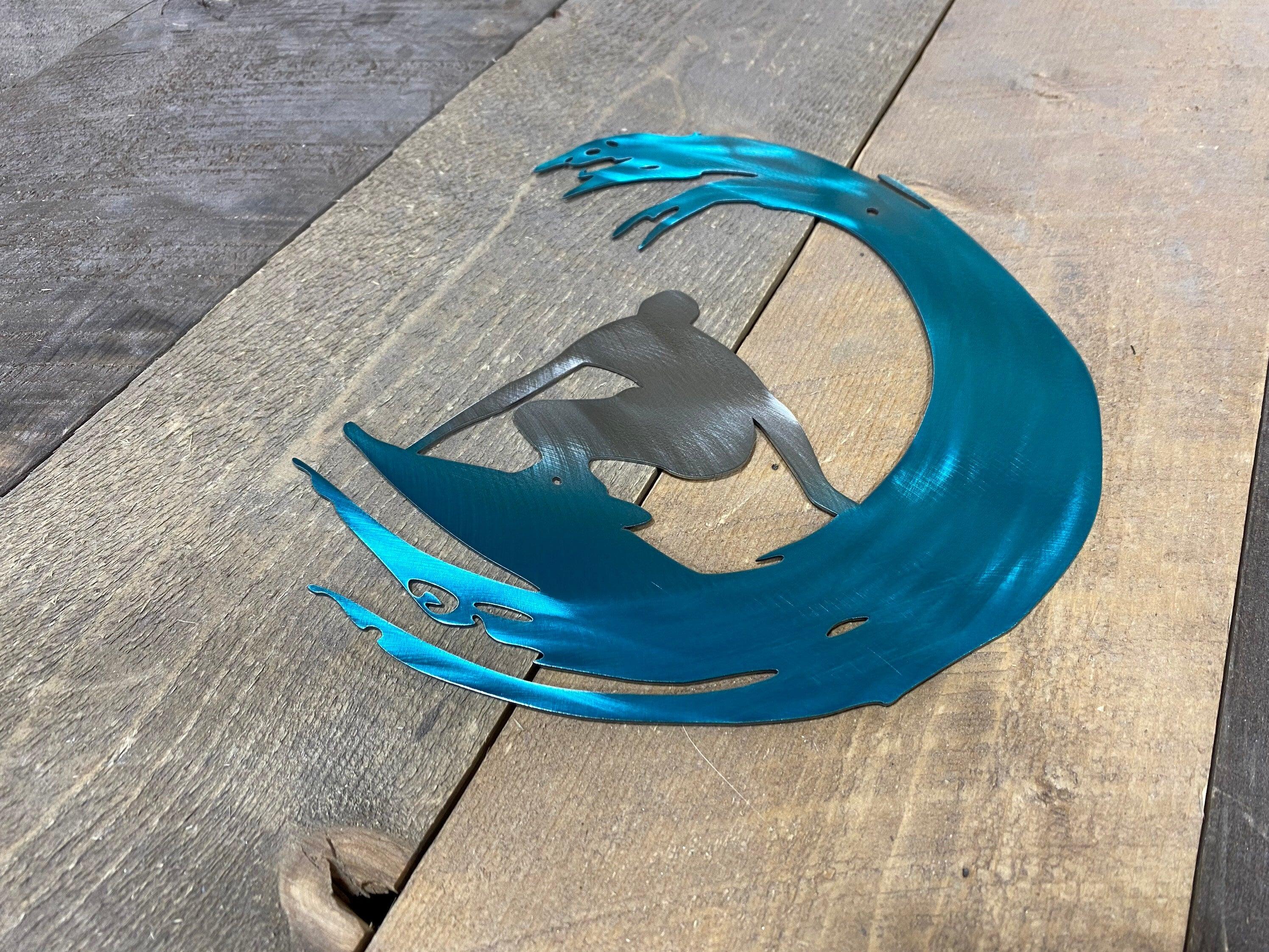 Surfer Metal Wall Art – Coastal & Beach House Decor - RMMDecor