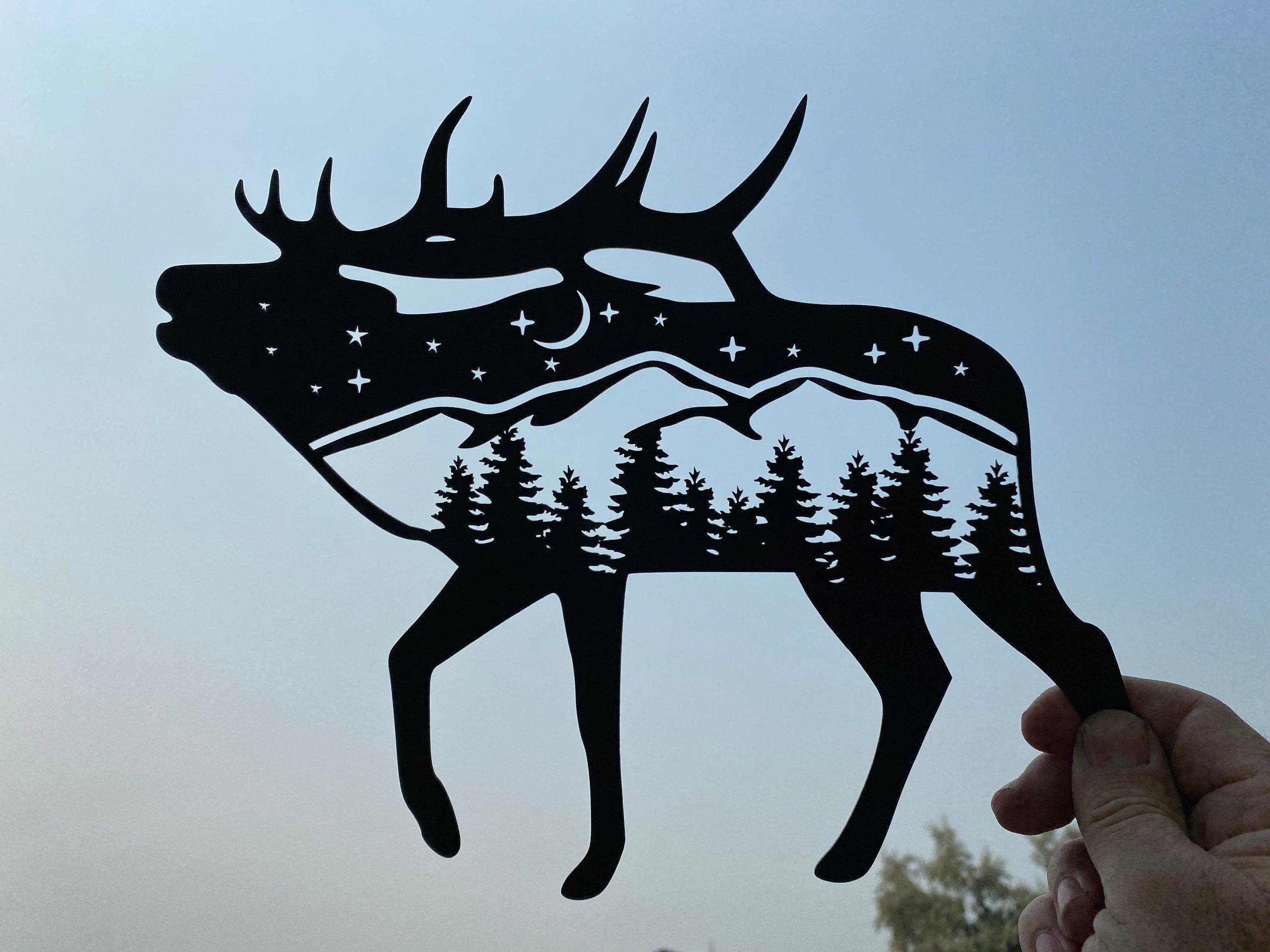 Rustic Metal Wall Art Bundle – Bear, Elk, Wolf & Trout Decor - RMMDecor