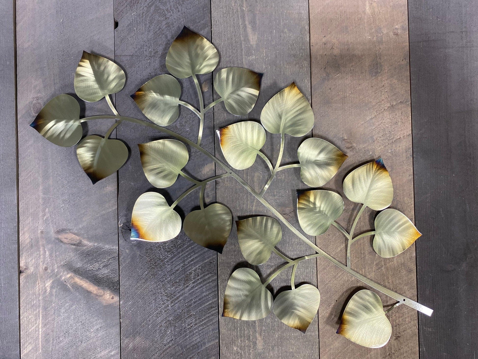 Aspen Branch Leaf Metal Wall Art – Rustic Autumn Decor for Home & Cabin - RMMDecor