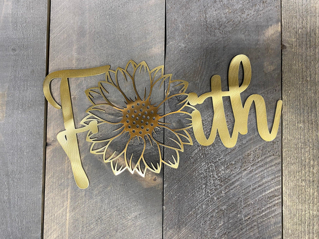 Faith Hope Love Sunflower Metal Wall Art Set – Inspirational Home & Garden Decor - RMMDecor