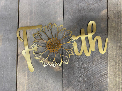 Faith Hope Love Sunflower Metal Wall Art Set – Inspirational Home & Garden Decor - RMMDecor