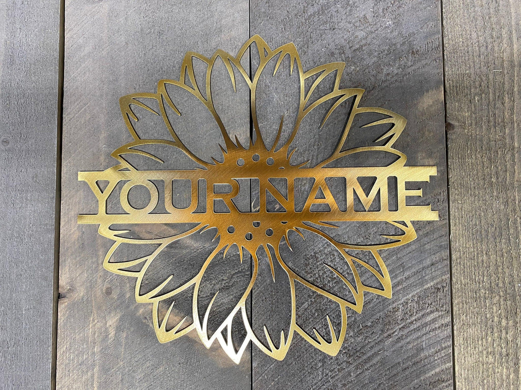 Personalized Sunflower Metal Wall Art – Custom Name Garden & Home Decor - RMMDecor