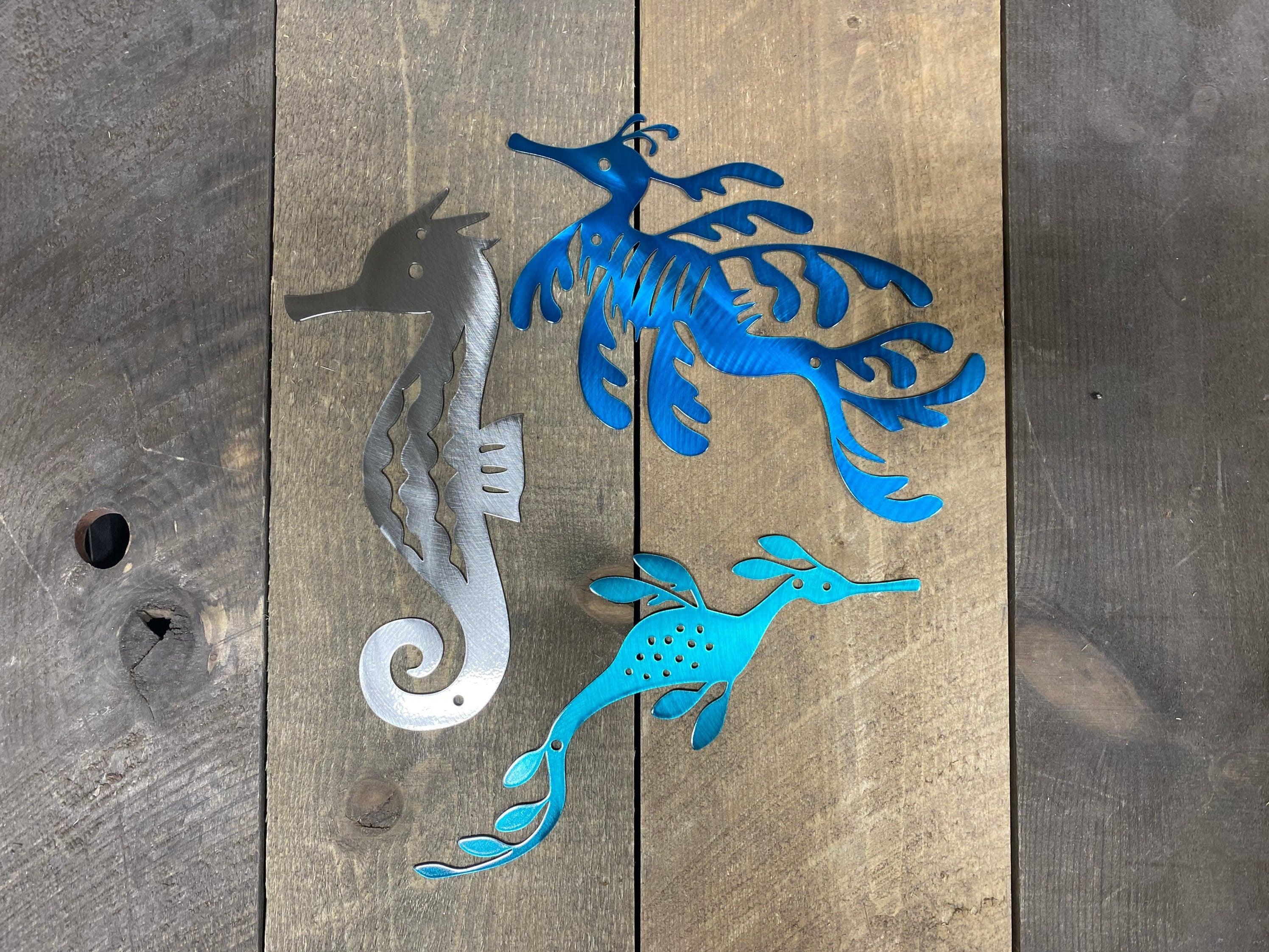 Seahorse Metal Wall Art Set – Coastal & Beach House Decor (Set of 3) - RMMDecor