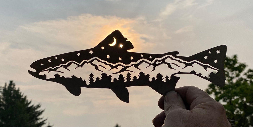 Trout & Salmon Metal Wall Art – Rustic Cabin & Fishing Decor - RMMDecor