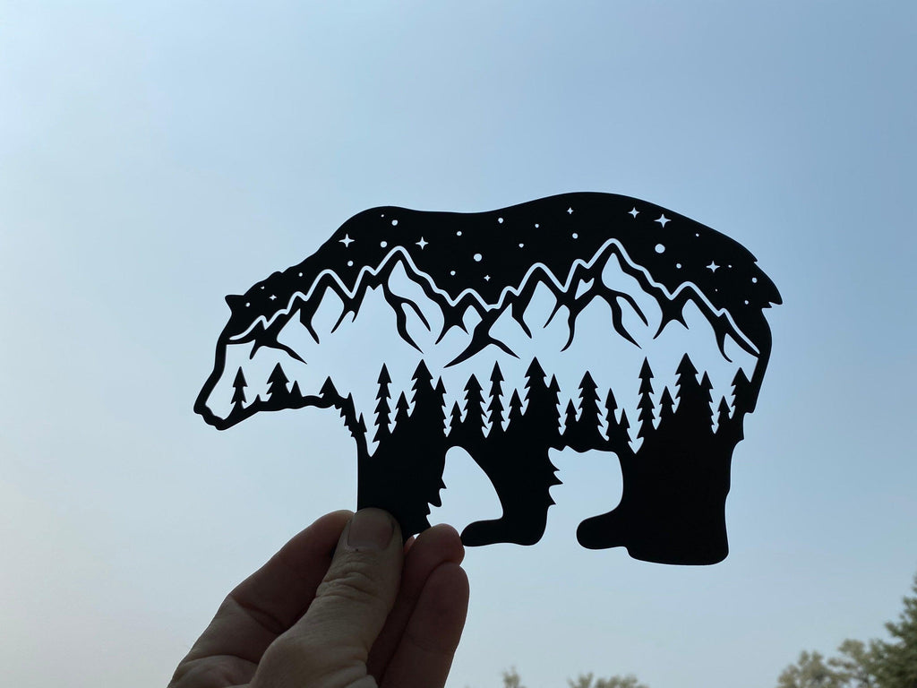 Rustic Metal Wall Art Bundle – Bear, Elk, Wolf & Trout Decor - RMMDecor