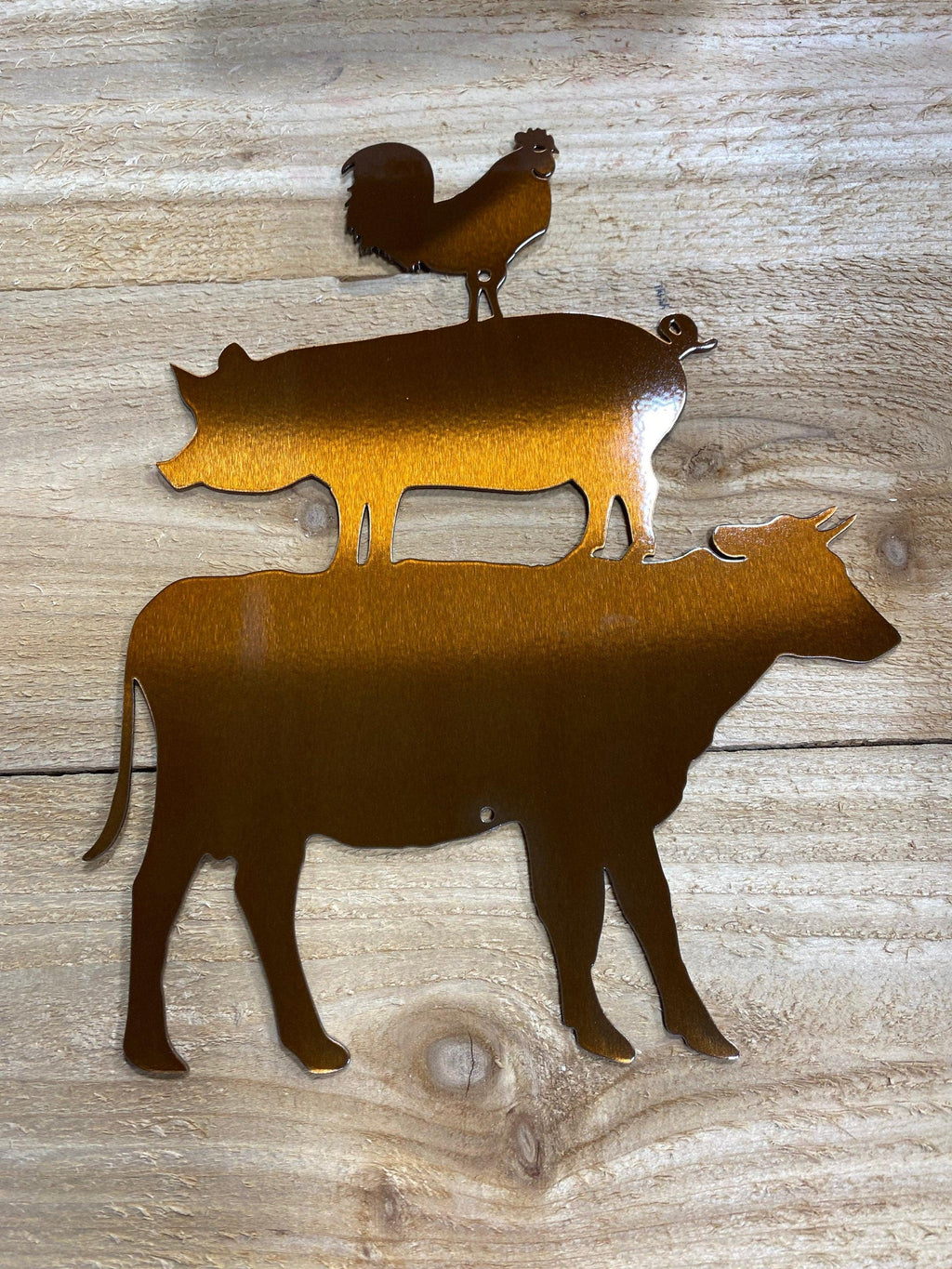 Farmhouse Animal Metal Wall Art – Rustic Chicken, Pig & Cow Decor - RMMDecor