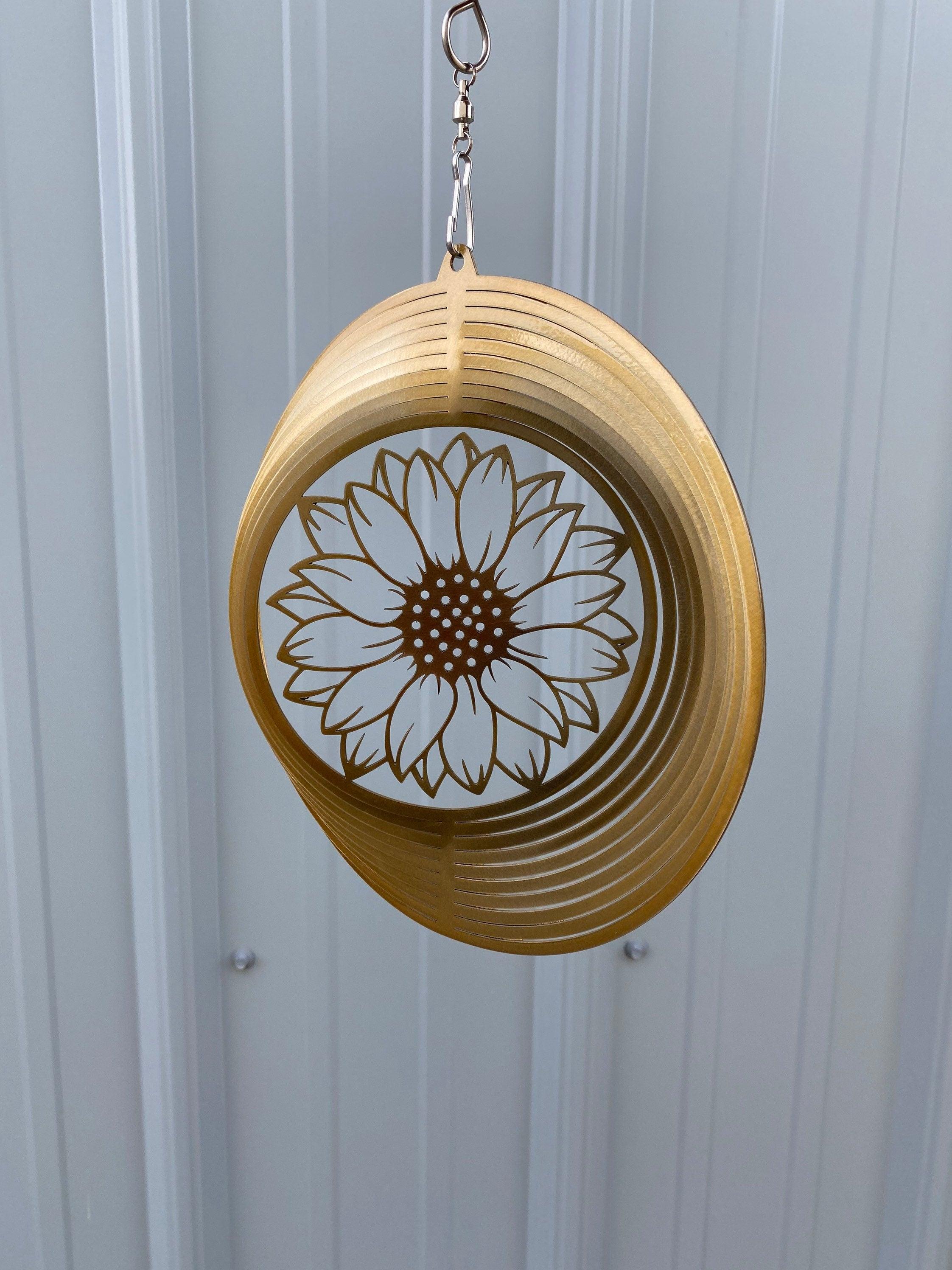 Metal Sunflower Wind Spinner – Whimsical Garden Art & Outdoor Decor - RMMDecor
