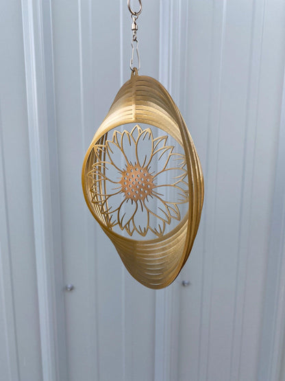 Metal Sunflower Wind Spinner – Whimsical Garden Art & Outdoor Decor - RMMDecor