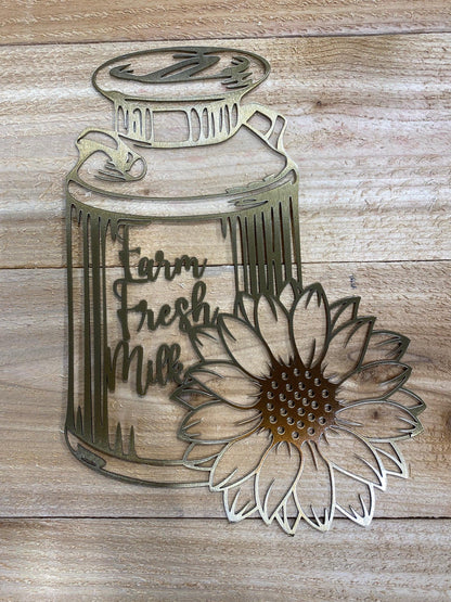 Sunflower Milk Can Metal Wall Art – Rustic Farmhouse Decor - RMMDecor