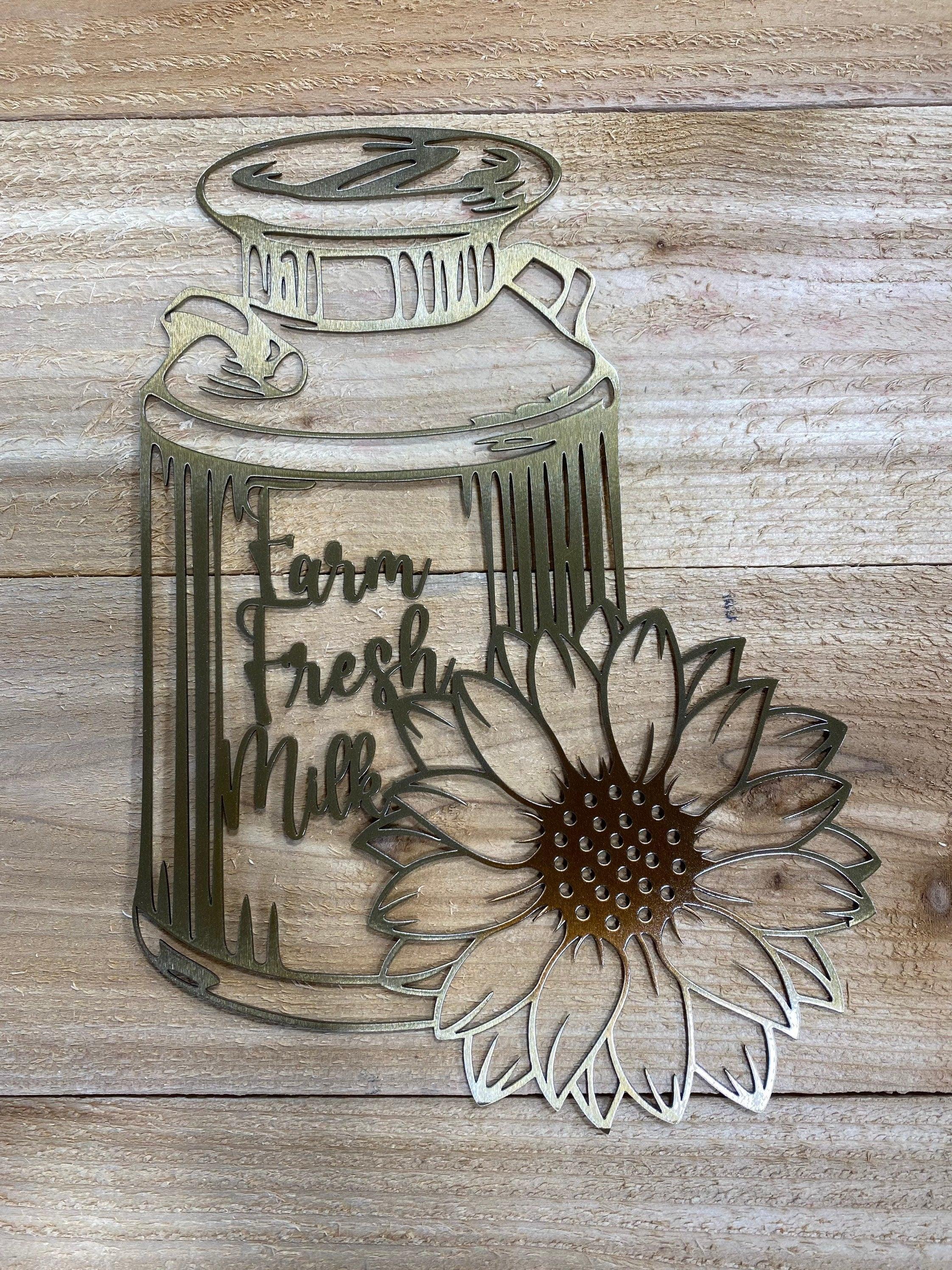 Sunflower Milk Can Metal Wall Art – Rustic Farmhouse Decor - RMMDecor