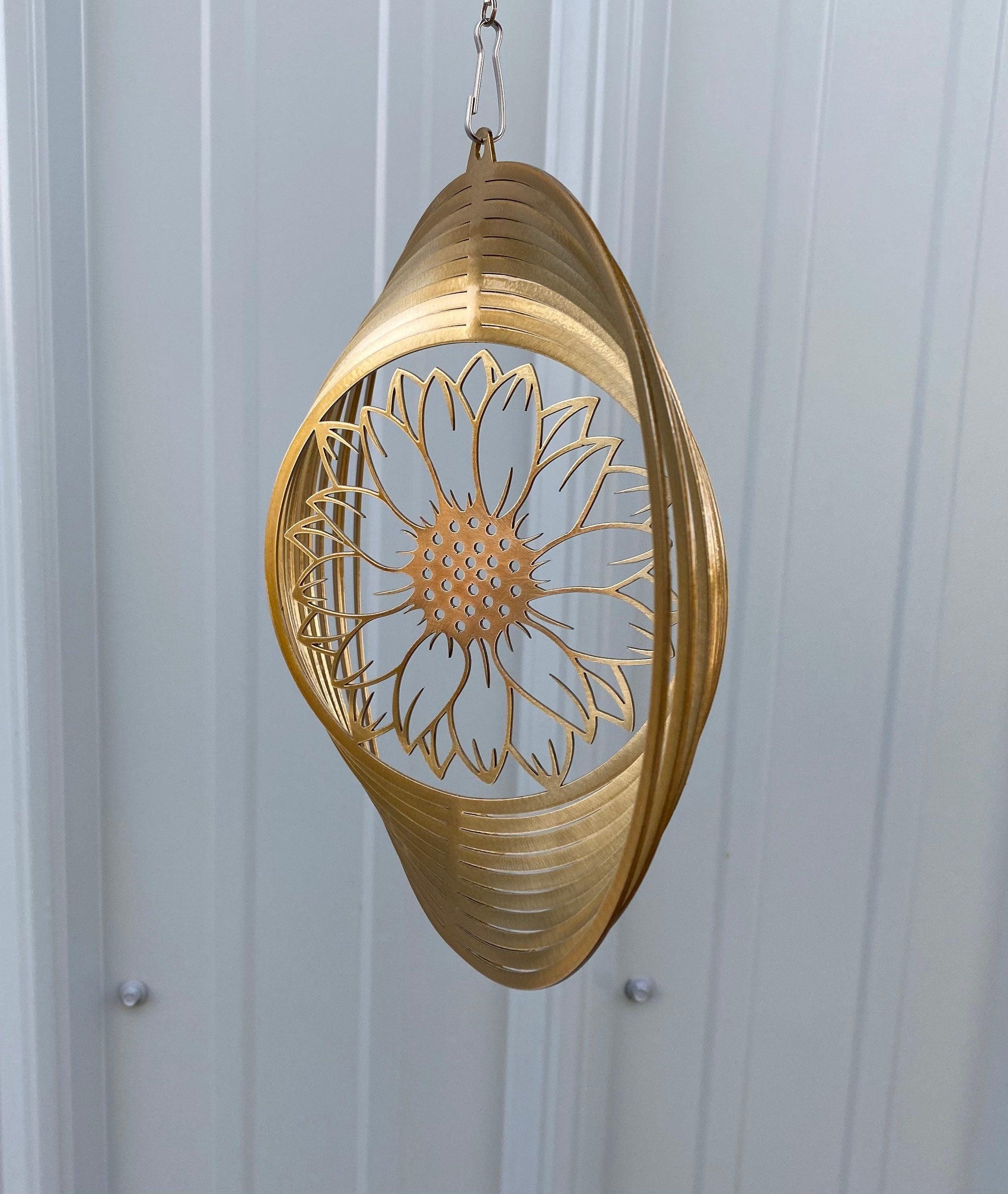 Metal Sunflower Wind Spinner – Whimsical Garden Art & Outdoor Decor - RMMDecor
