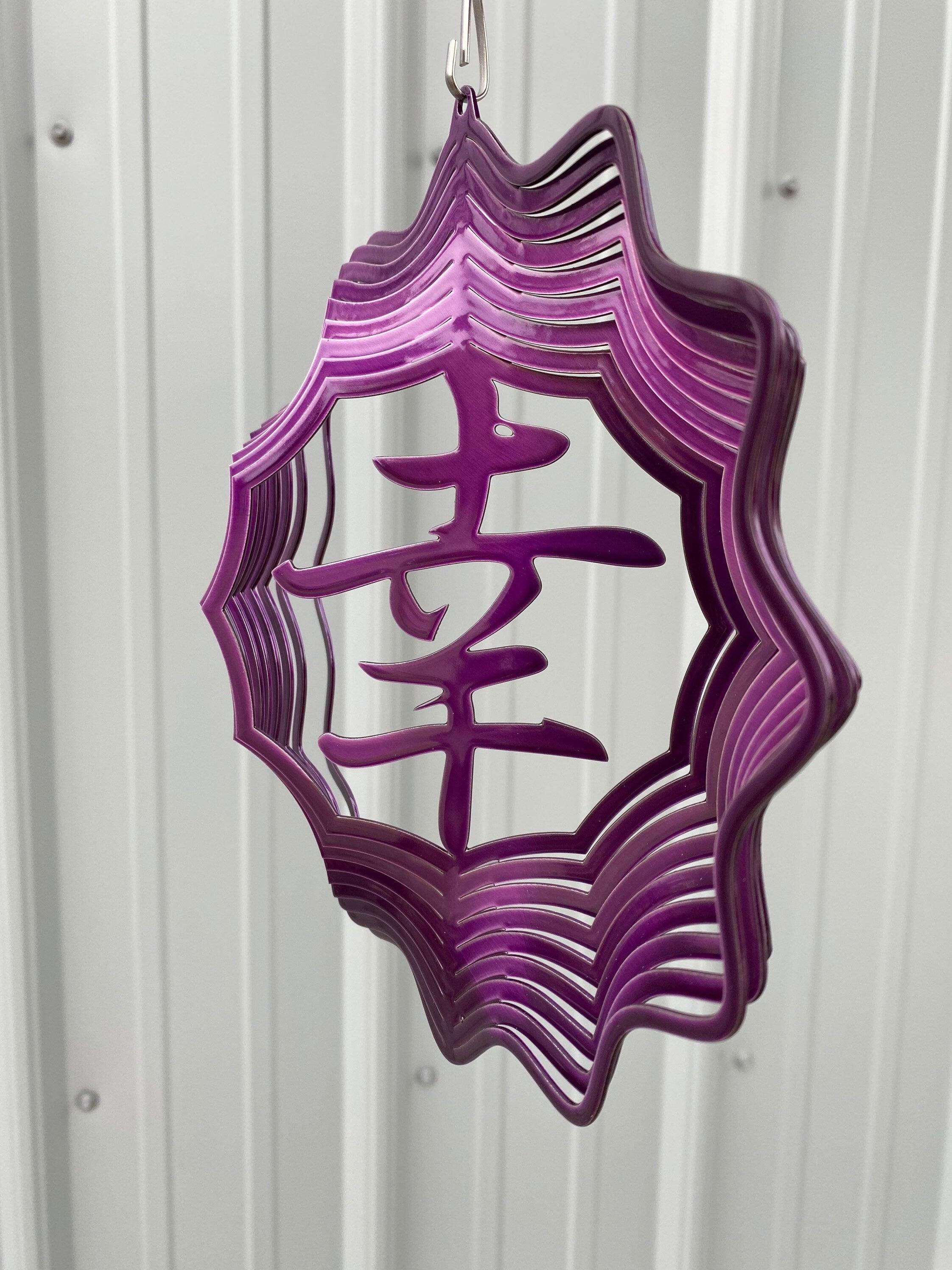 Japanese Happiness Symbol Wind Spinner – Metal Garden & Yard Art - RMMDecor