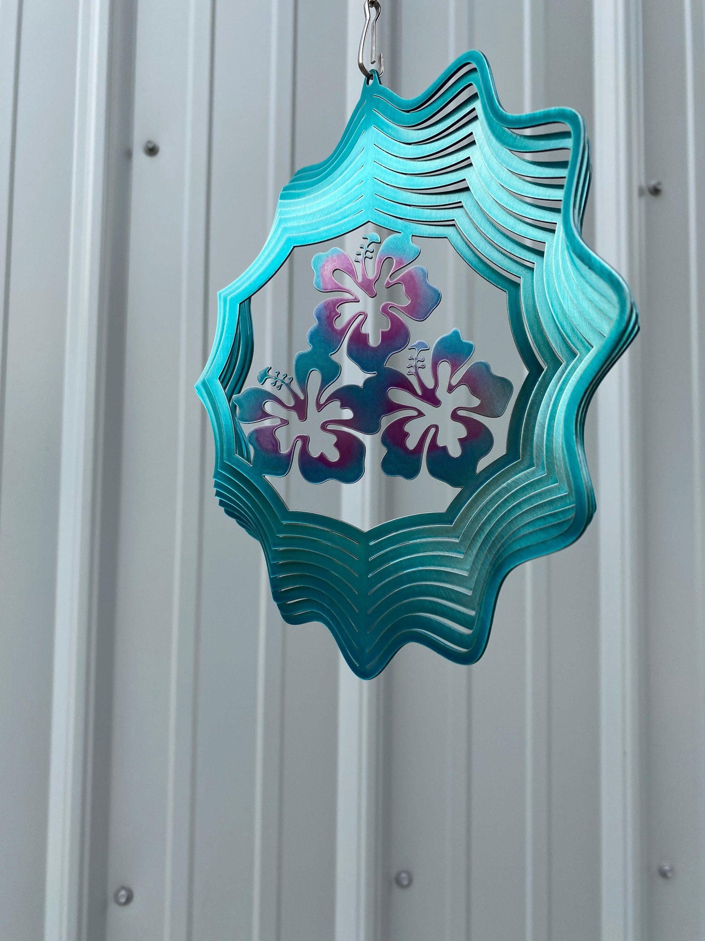 Hibiscus Flower Metal Wind Spinner – Garden & Patio Decor - RMMDecor