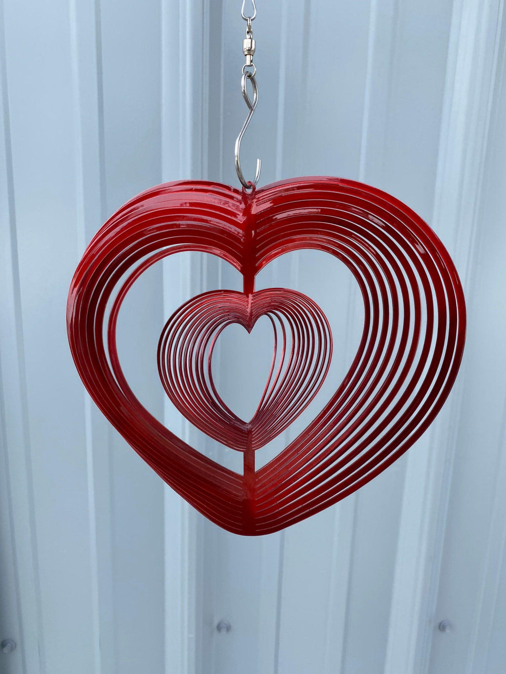 Double Heart Wind Spinner – Metal Garden Decor & Gift - RMMDecor