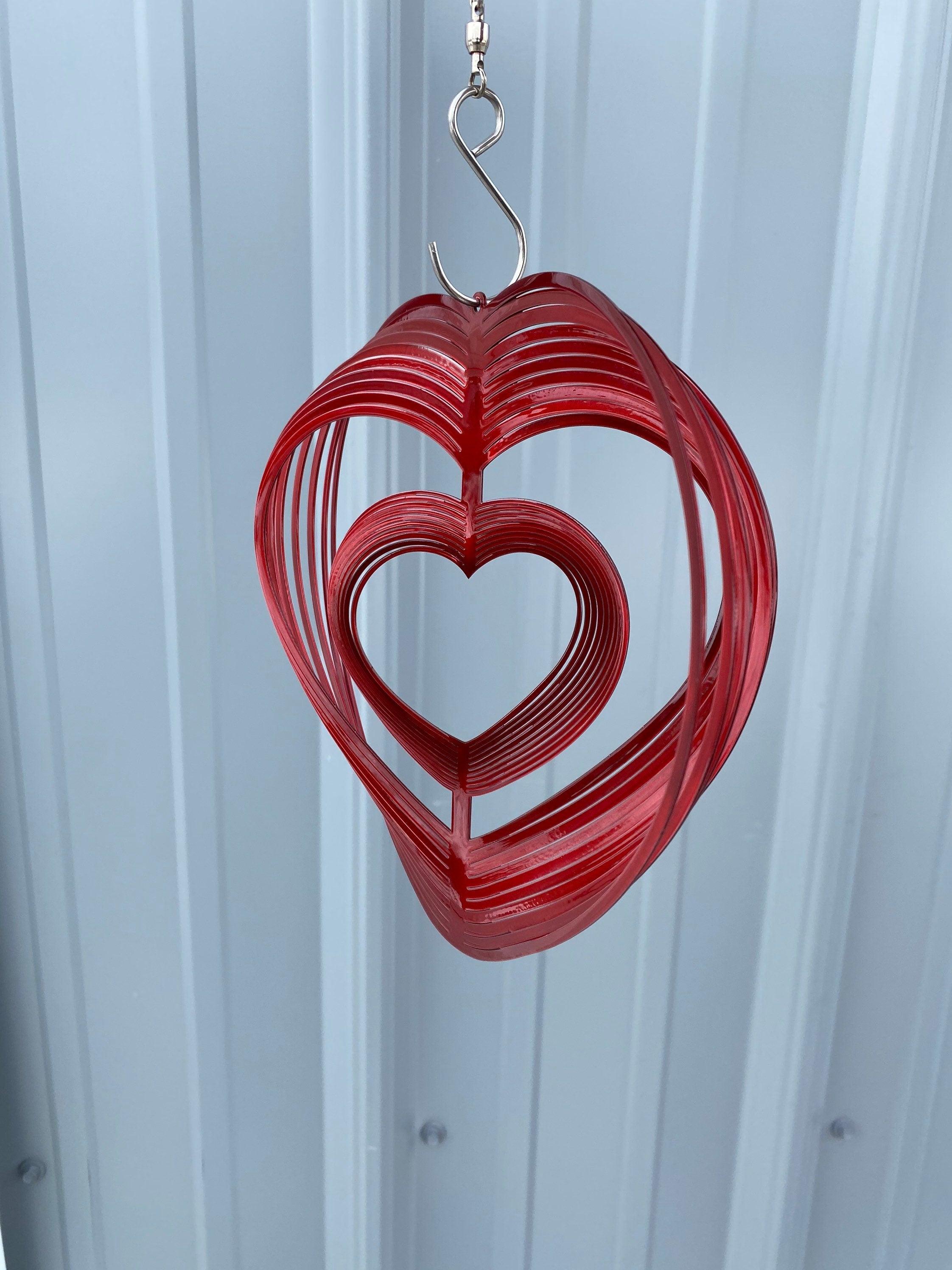 Double Heart Wind Spinner – Metal Garden Decor & Gift - RMMDecor