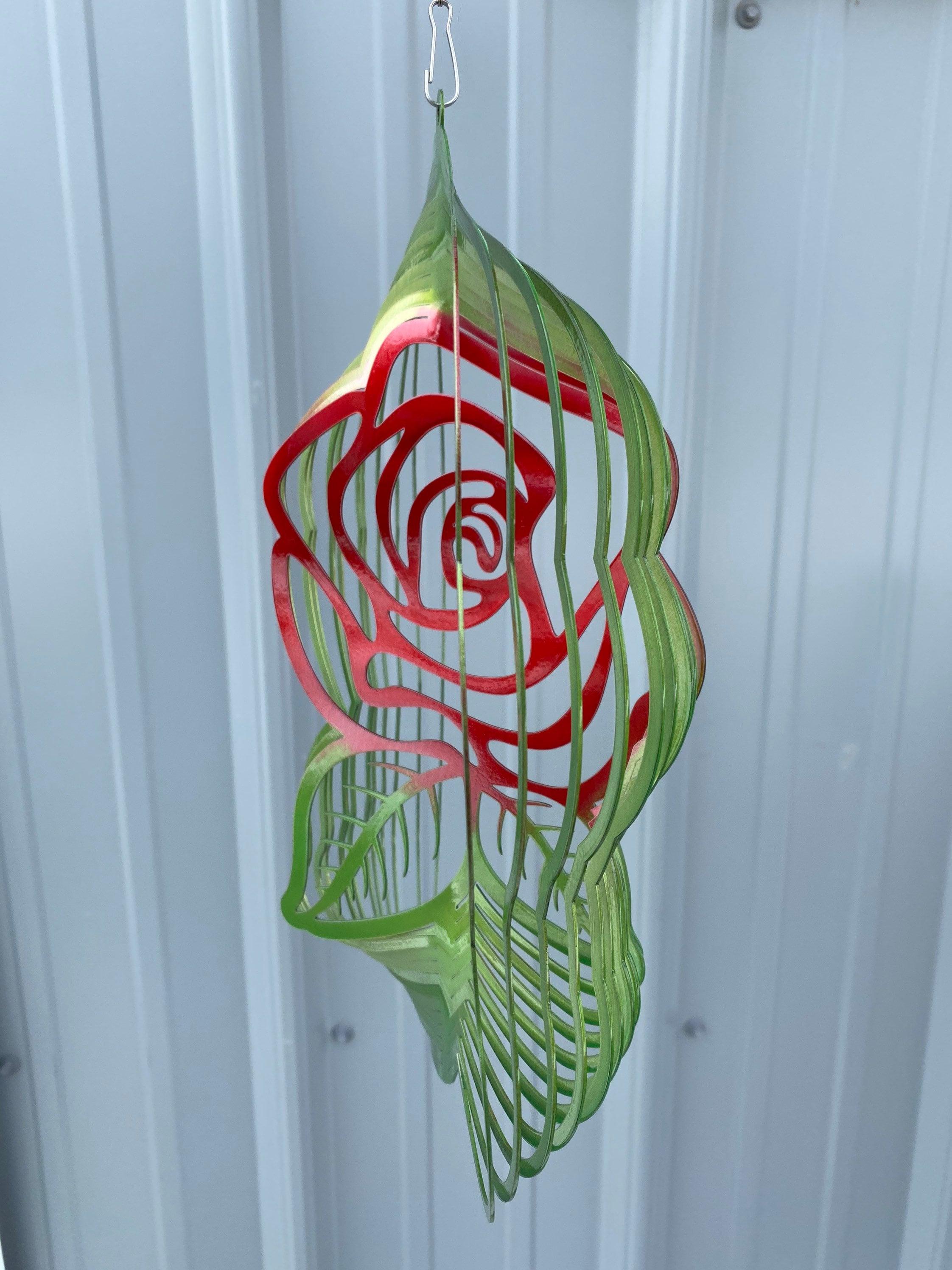 Metal Rose Wind Spinner – Elegant Garden Art & Yard Decor - RMMDecor