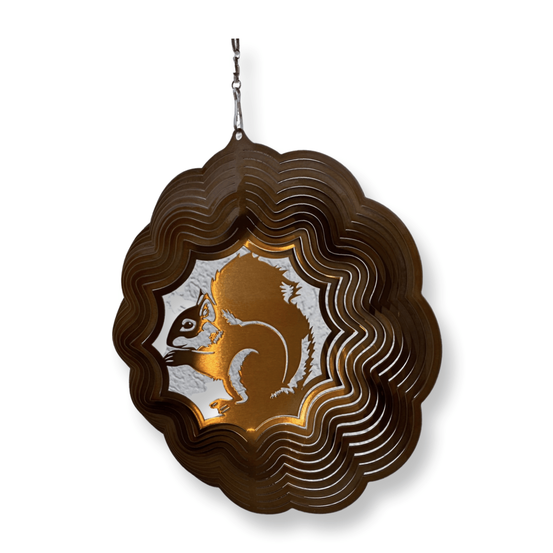 Squirrel Wind Spinner – Playful Metal Garden Art & Outdoor Decor - RMMDecor