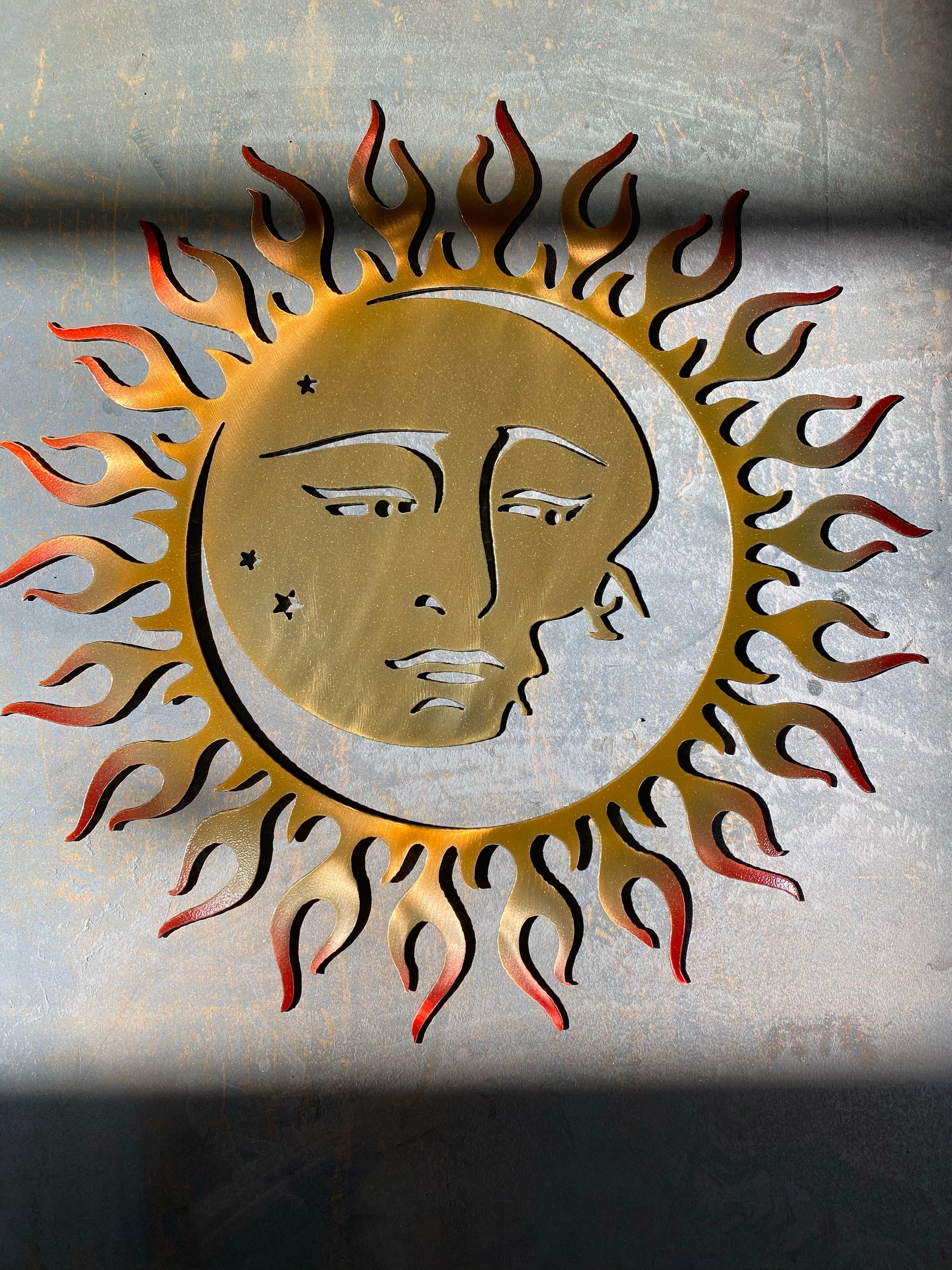 Moon and Sun Metal Art