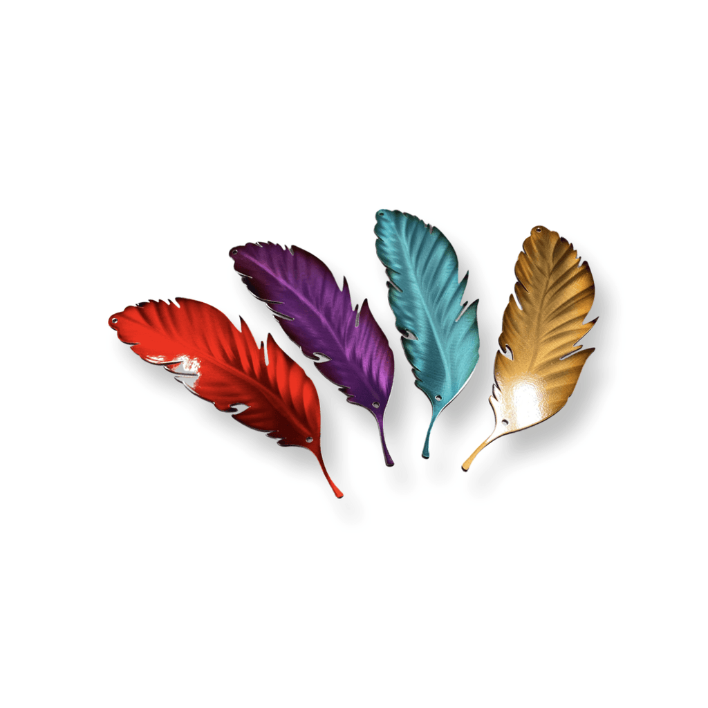 Metal Feather Wall Art – Colorful Home Decor - RMMDecor