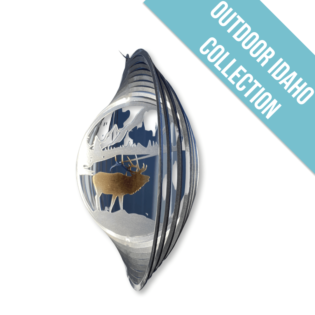 Rustic Elk Wind Spinner | Weather-Resistant Outdoor Decor - RMMDecor