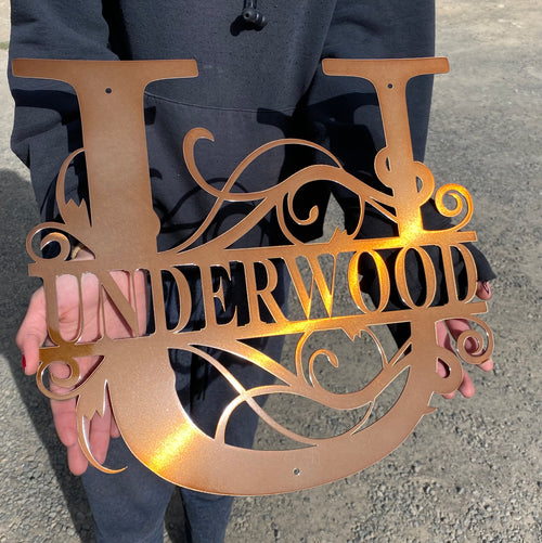 Personalized Family Name Metal Monogram - RMMDecor