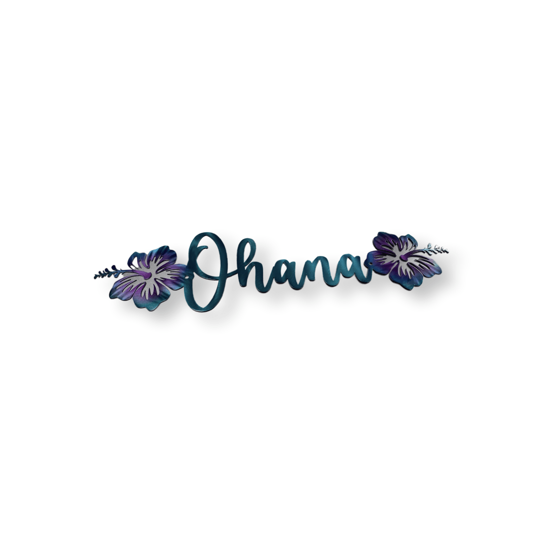 Hawaiian "Ohana" Metal Sign – Coastal Family Wall Decor - RMMDecor