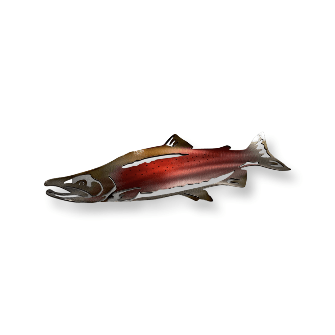 Salmon Metal Wall Art – Perfect Gift for Fishermen & Cabin Decor - RMMDecor