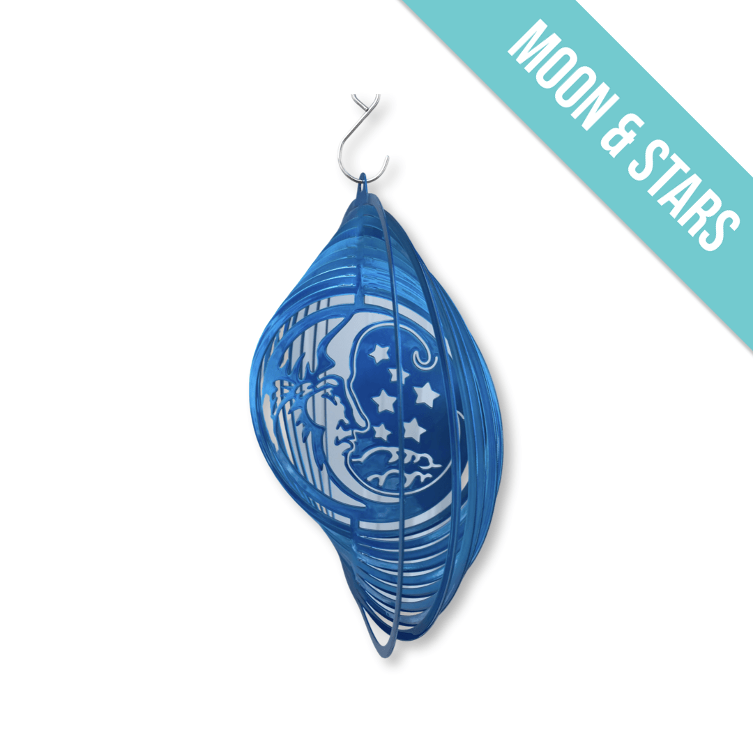 Moon & Stars Wind Spinner – Celestial Metal Garden Art - RMMDecor