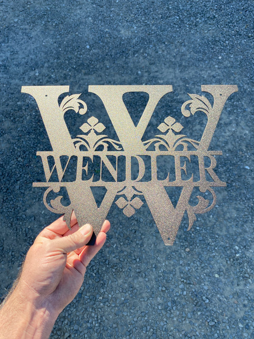 Regal Split Letter Name Sign – Personalized Metal Monogram Wall Art - RMMDecor