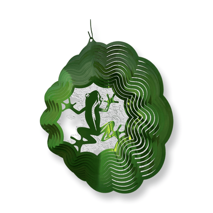 Frog Wind Spinner – Whimsical Metal Garden Art & Yard Decor - RMMDecor
