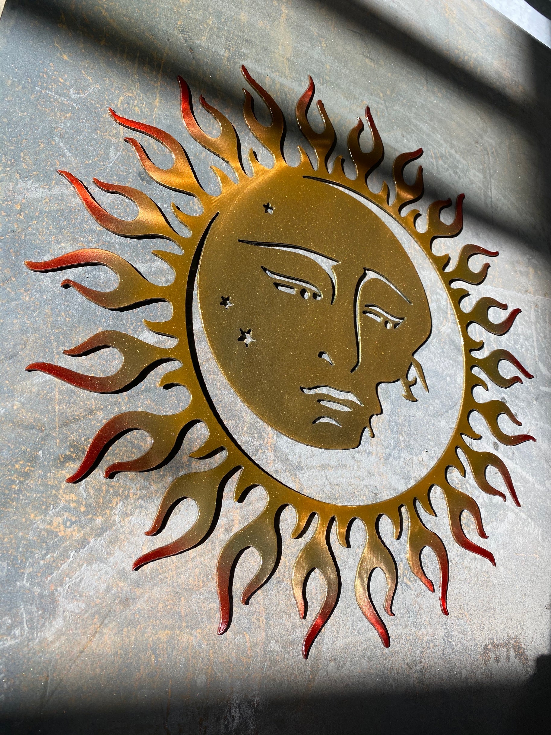 Moon and Sun Metal Art