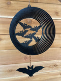 Spooky Black Bat Metal Wind Spinner | Halloween Garden Decor - RMMDecor