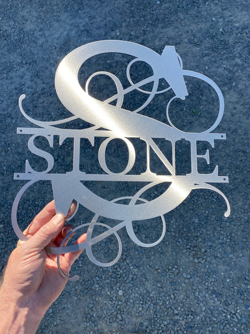 Elegant Split Letter Name Sign - RMMDecor