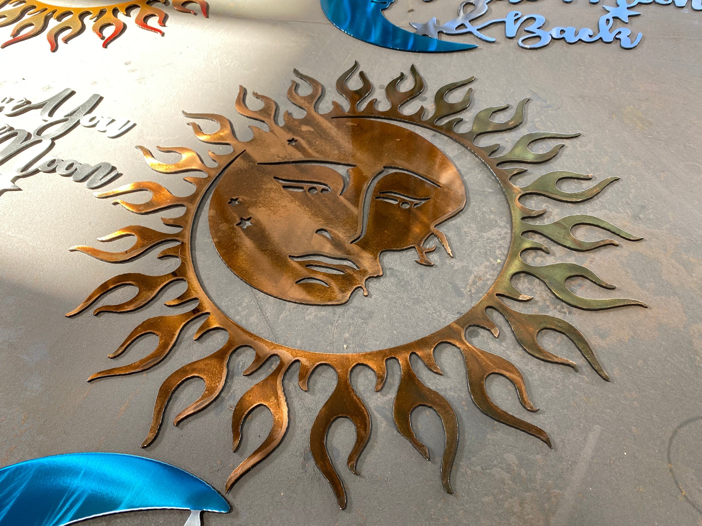 Moon and Sun Metal Art