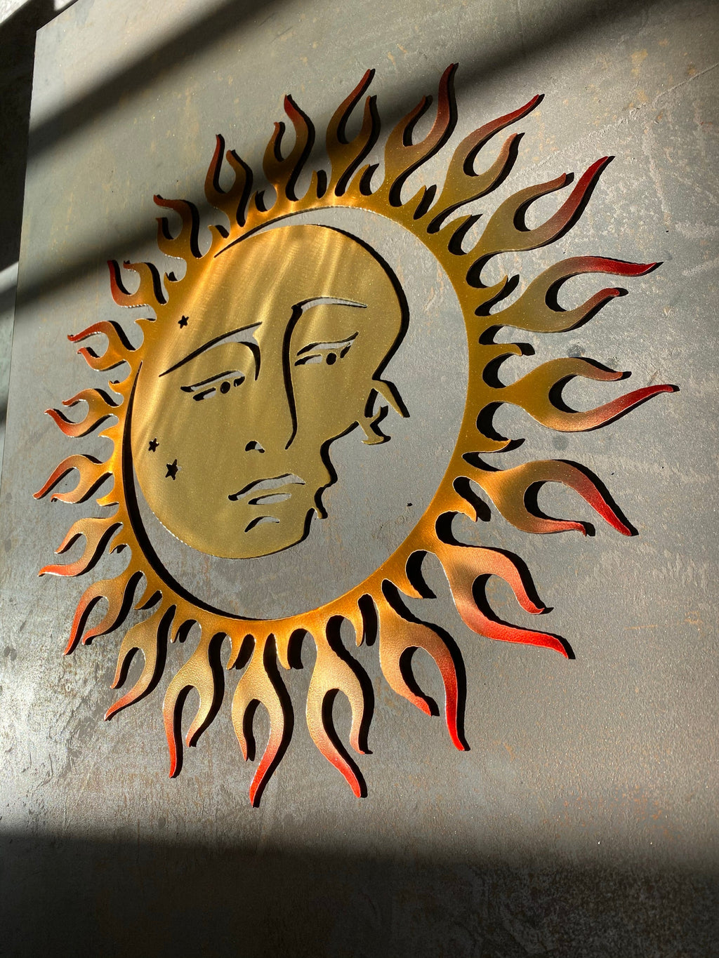 Moon and Sun Metal Art
