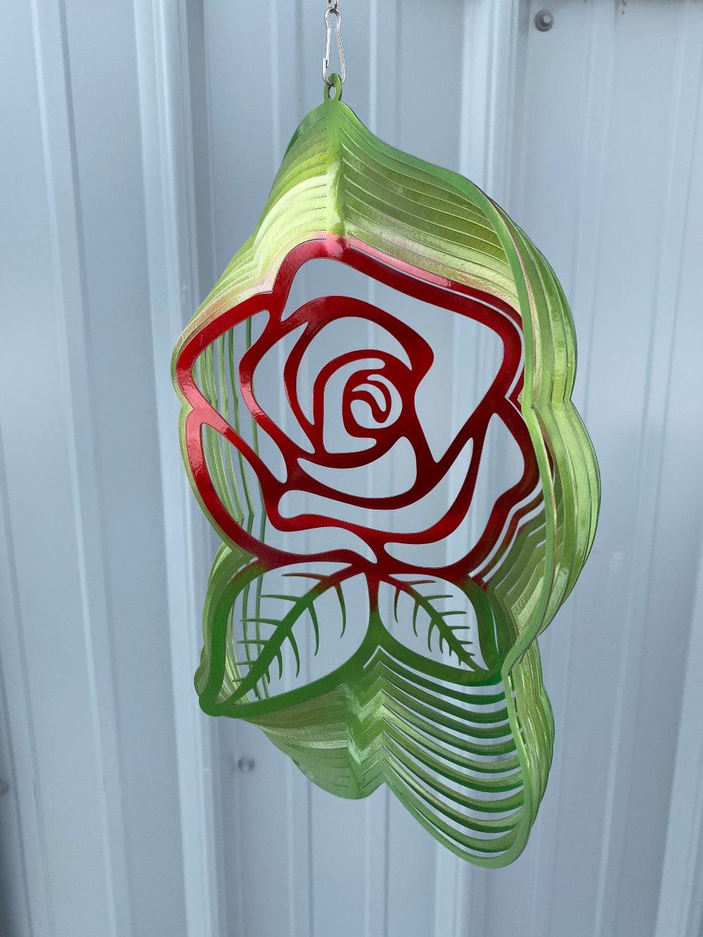 Metal Rose Wind Spinner – Elegant Garden Art & Yard Decor - RMMDecor